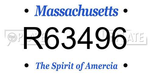 R63496 Massachusetts License Plate