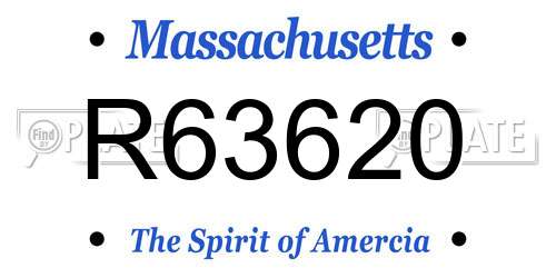 R63620 Massachusetts License Plate