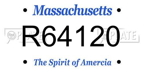 R64120 Massachusetts License Plate