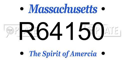 R64150 Massachusetts License Plate