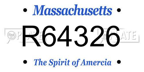 R64326 Massachusetts License Plate