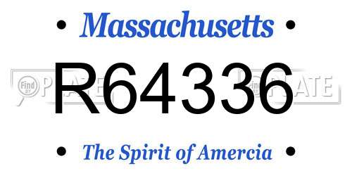 R64336 Massachusetts License Plate
