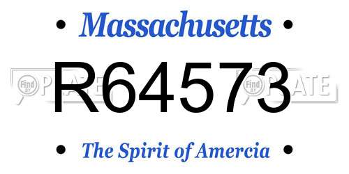 R64573 Massachusetts License Plate
