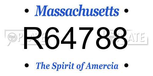 R64788 Massachusetts License Plate