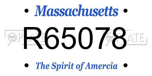 R65078 Massachusetts License Plate