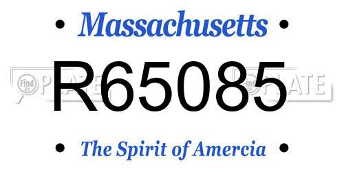 R65085 Massachusetts License Plate