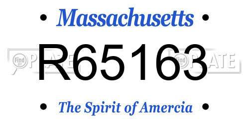 R65163 Massachusetts License Plate