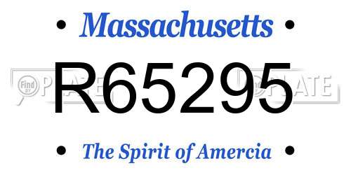 R65295 Massachusetts License Plate