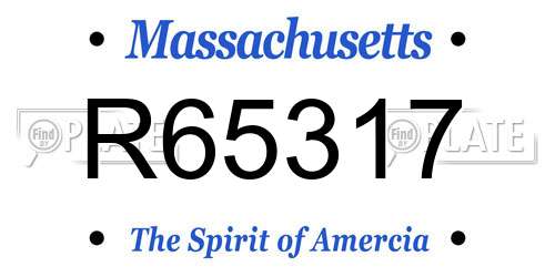 R65317 Massachusetts License Plate
