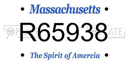 R65938 Massachusetts License Plate
