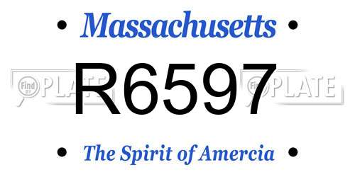 R6597 Massachusetts License Plate
