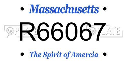 R66067 Massachusetts License Plate