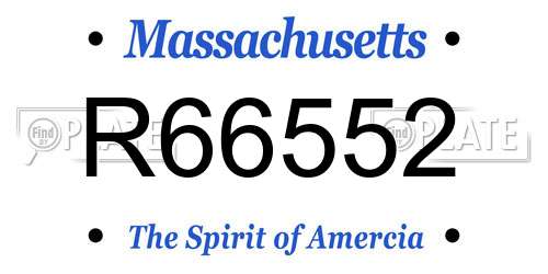 R66552 Massachusetts License Plate