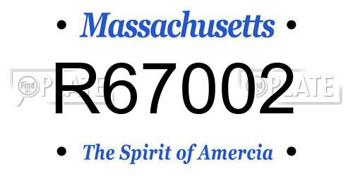 R67002 Massachusetts License Plate