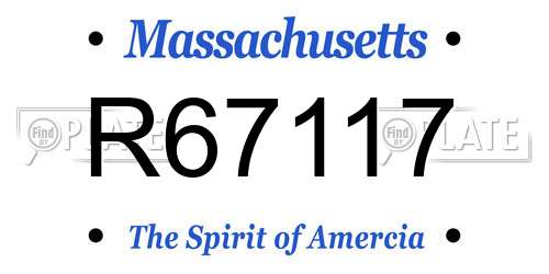 R67117 Massachusetts License Plate