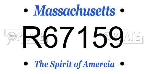 R67159 Massachusetts License Plate