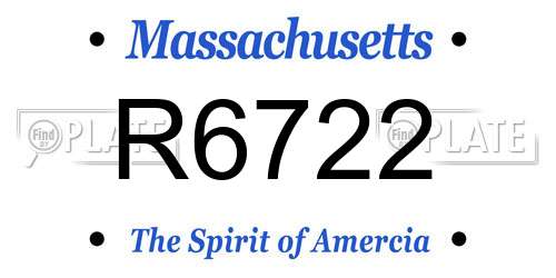 R6722 Massachusetts License Plate
