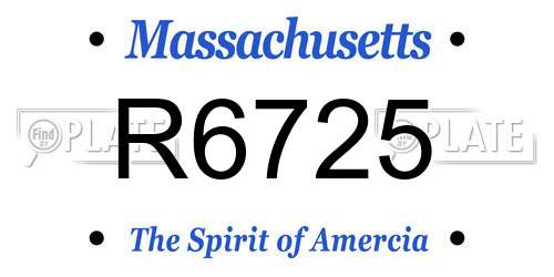 R6725 Massachusetts License Plate