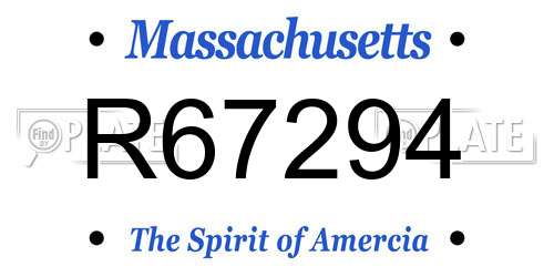 R67294 Massachusetts License Plate