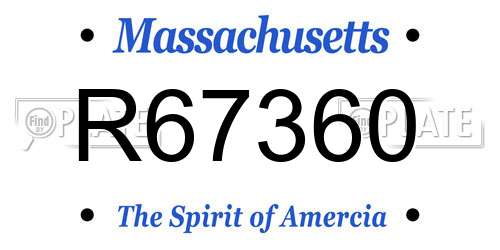 R67360 Massachusetts License Plate