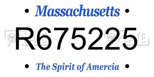 R675225 Massachusetts License Plate