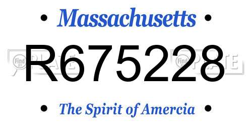 R675228 Massachusetts License Plate
