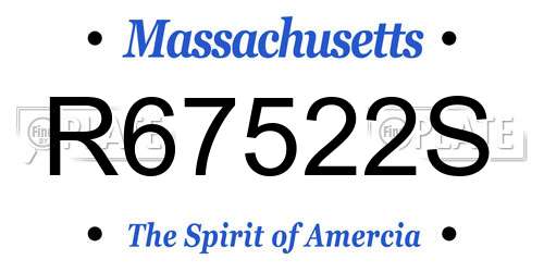 R67522S Massachusetts License Plate