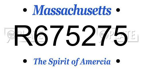 R675275 Massachusetts License Plate