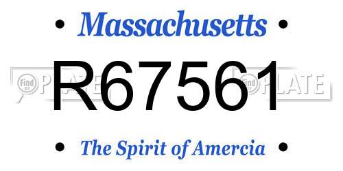 R67561 Massachusetts License Plate
