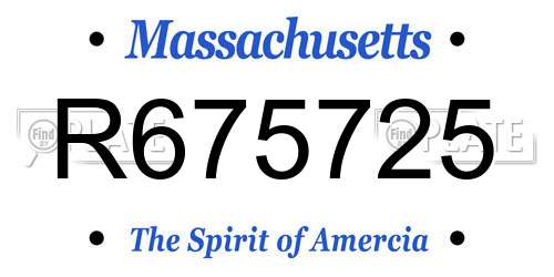 R675725 Massachusetts License Plate