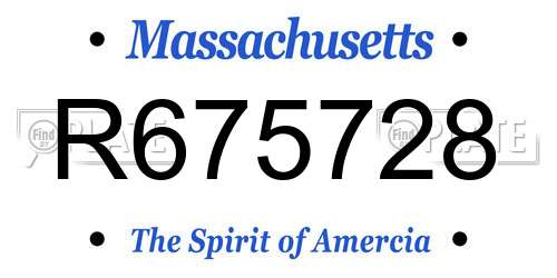 R675728 Massachusetts License Plate