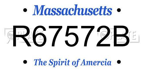 R67572B Massachusetts License Plate