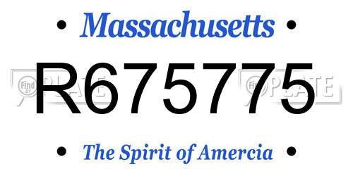 R675775 Massachusetts License Plate