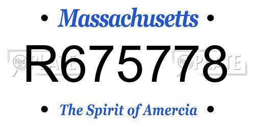 R675778 Massachusetts License Plate