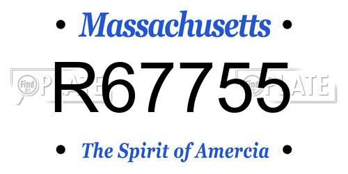 R67755 Massachusetts License Plate