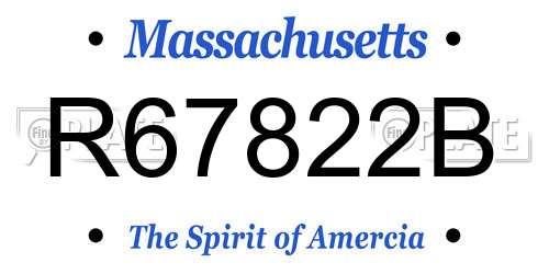 R67822B Massachusetts License Plate