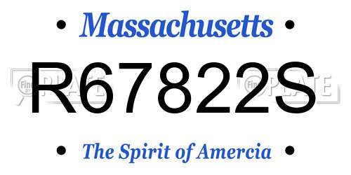 R67822S Massachusetts License Plate