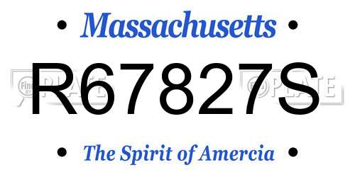 R67827S Massachusetts License Plate