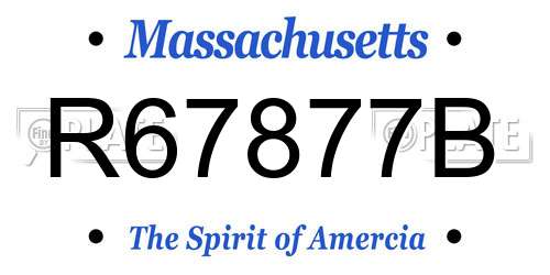 R67877B Massachusetts License Plate