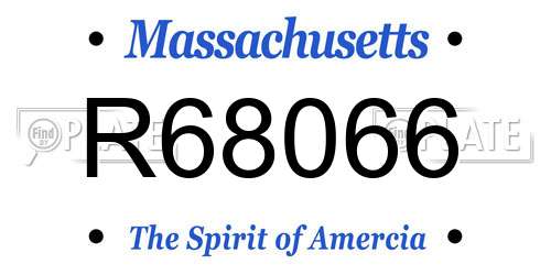 R68066 Massachusetts License Plate