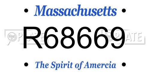 R68669 Massachusetts License Plate