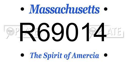 R69014 Massachusetts License Plate