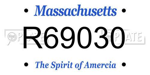 R69030 Massachusetts License Plate