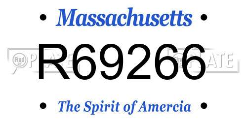 R69266 Massachusetts License Plate