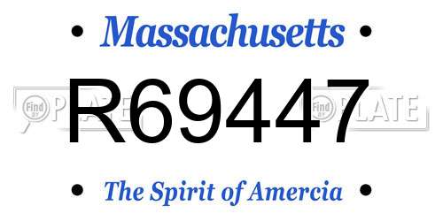 R69447 Massachusetts License Plate