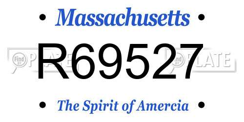 R69527 Massachusetts License Plate