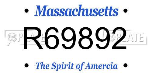 R69892 Massachusetts License Plate