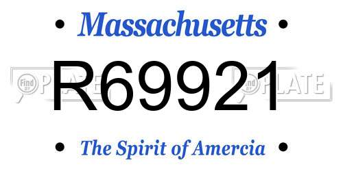 R69921 Massachusetts License Plate