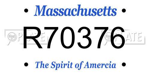 R70376 Massachusetts License Plate