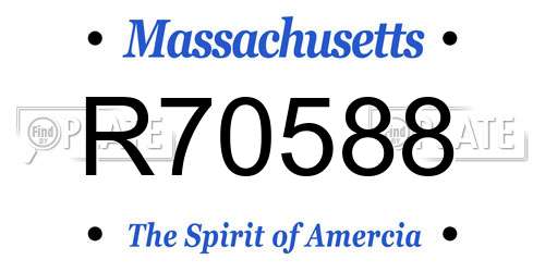R70588 Massachusetts License Plate